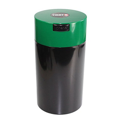 Tightvac - 3oz to 12 Ounce - Patented Airtight Container | Multi-use Vacuum Container Works as Smell Proof Containers for Herbs and Dry Goods. Green Black - color: Green Cap & Black Body