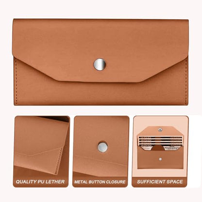 Pu Leather Cash Envelope Wallet - Reusable Cash Stuffing Wallet for Men and Women -Brown - color: brown