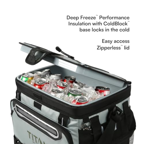 Titan by Arctic Zone Deep Freeze Cooler - Zipperless Hardbody Cooler - Deep Freeze Insulation, HardBody Liner, and SmartShelf - color: Seagrass, size: 30 Can