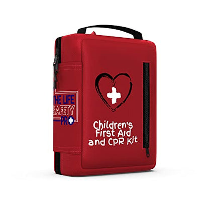 Portable First Aid Kit for Kids with CPR Shield - Ideal for Home, Car, School, Camping, and as a Travel First aid kit. Latex-Free Bandages – Children First Aid Guide by The Life Safety Pro - size: Medium