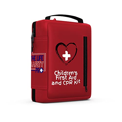 Portable First Aid Kit for Kids with CPR Shield - Ideal for Home, Car, School, Camping, and as a Travel First aid kit. Latex-Free Bandages – Children First Aid Guide by The Life Safety Pro - size: Medium