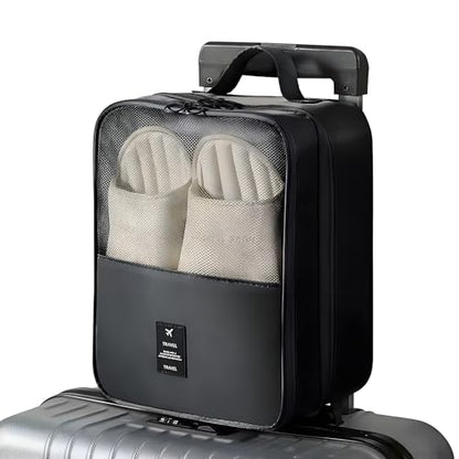 2 Pcs Shoe Bags for Travel - Holds 3 Pair of Shoes,Black Portable Shoes Storage Bag Organizer, Travel Luggage Shoe Organizer for Women and Teenager