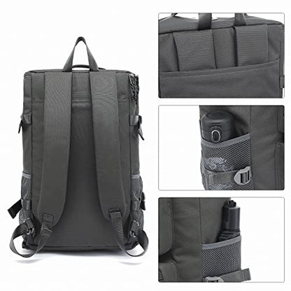 Kalesi Gym Duffle Bag Backpack 4-Way Waterproof with Shoes Compartment for travel Sport Hiking laptop (gray) - color: Gray
