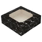 20 Pack Bakery Boxes with Window Small 6x6x2 inch for Cookie, Candy, Pastry, Brownie, Chiffon Cake, Tart, Pie, Waffle (Black Marble) - color: Black Marble