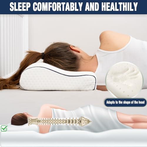 alkamto Travel & Camping Comfortable Memory Foam Pillow – Easy to Carry Portable Bag – Temperature Regulating Pillow Case (White Contour + Extra Cover) - size: White Contour Travel + Extra Cover