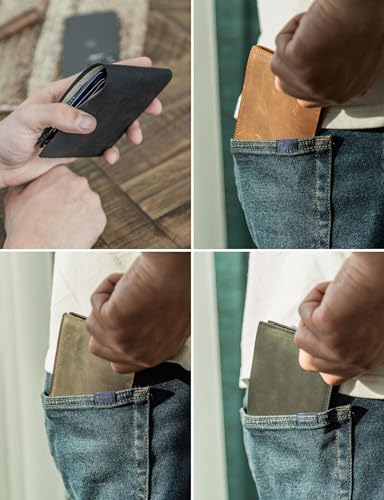 Handcrafted Genuine Leather Wallets, Minimalist Cardholders, and Passport Covers, Handmade Gift - color: Ginger, style: Snap Wallet