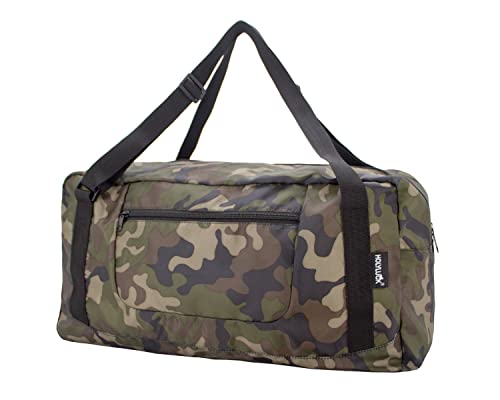 HOLYLUCK Foldable Travel Duffel Bag For Women & Men Luggage Great for Gym (jungle camo) - color: Jungle Camo, size: 30L