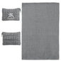 Travel Blanket and Pillow-2-in-1, Ultra-Soft&Compact,Airplane Blanket with Hand Luggage Belt and Backpack Clip,Travelers Accessories Gifts, 61x43 Inches（Gray） - color: Gray