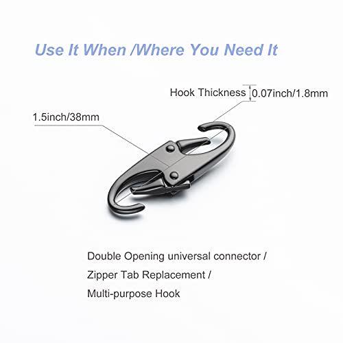 Zpsolution Zipper Clip Theft Deterrent - Backpack Zipper Lock Securing Pulls Closed, Quick Disconnect Clip - Key Holder Add-on Accessory - color: 4 Silver
