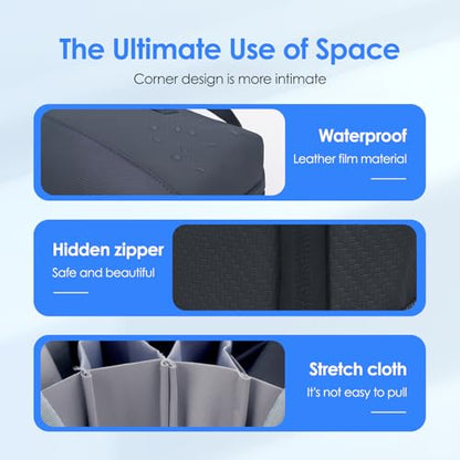 LENTION Premium Electronics Organizer Case with Handle, Large Multi-Compartment Travel Tech Bag for Tablet, Macbook Chargers, Cables, AirPods, Hard Drive Case Waterproof Travel Accessory(M372 Black) - color: Black
