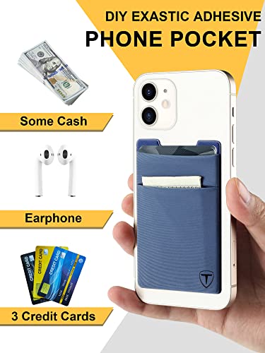 TOYFID Pop Up Credit Card Wallet for Men - Metal Slim Minimalist Cards Holder with Money Pocket - RFID Blocking Ultralight Small Aluminum Wallet - color: Blue