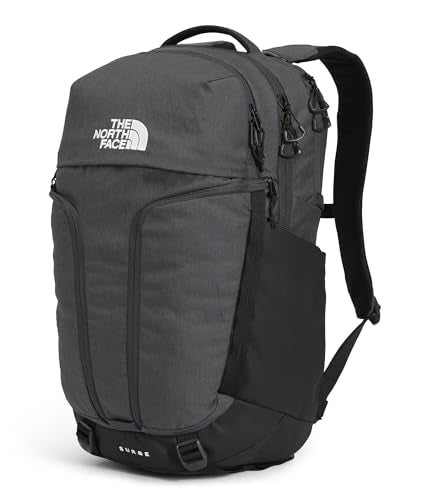 THE NORTH FACE Surge Commuter Laptop Backpack | Daypack With Water Repellent Finish, 16" Laptop Sleeve, Reflective Details - color: Asphalt Grey Light Heather/Tnf Black-npf, size: One Size