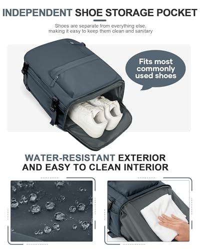 VGCUB Travel Backpack for Women Men for Spirit Airlines Personal Item Bag 18x14x8 Inches Laptop College Waterproof Carry on Flight Approved Work Backpack Mochila de Viaje, Large Grey Blue - color: Pure Grey Blue, style: X-large
