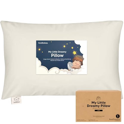 KeaBabies Organic Toddler Pillow with Pillowcase, Jumbo 14X20 - Soft Cotton Toddler Pillows for Sleeping - Machine Washable - Perfect for Travel, Toddler Bed Set (Clay) - color: Clay