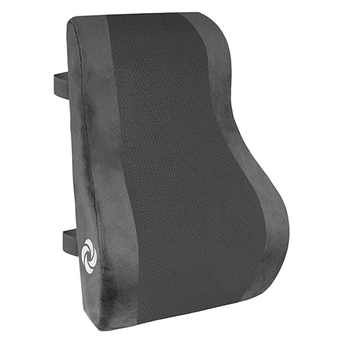 Samsonite Ergonomic Lumbar Support Pillow for Office Chair and Car Seat - Memory Foam Back Support Lumbar Pillow, Premium Cushion Chair Support for Lower Back Pain Relief and Versatile Use (Gray) - color: Gray