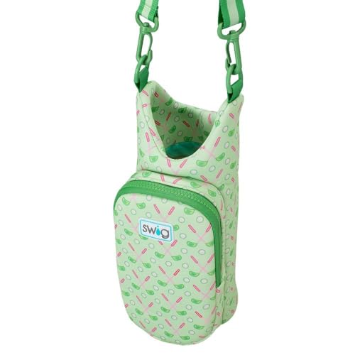 Swig Life Water Bottle Sling Bag, Water Bottle Holder with Adjustable Strap, Carrier Bag with Zippered Phone Pocket, Holds 36oz (Tee Time) - color: Tee Time