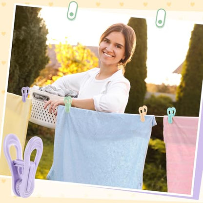 Hsei 60pcs Baby Hanger Clips Colorful Plastic Clothespins Hanger Clips for Baby Clothes Plastic Clothes Pins for Toddler Skirt Pants Home, Office, Travel, Food Package