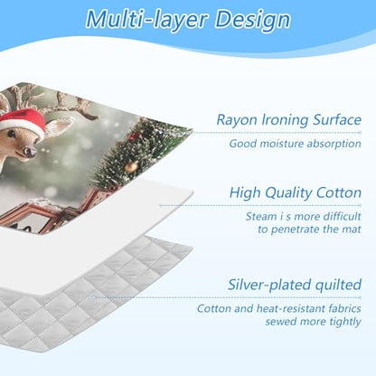Christmas Tree Elk Truck Ironing Mat for Table top Portable Ironing Pad Blanket for Washer Dryer Countertop Travel - color: Christmas Tree Elk Truck