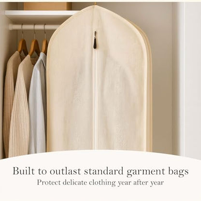 100% Cotton Garment Bag | Long | Breathable Garment Bags for Hanging Clothes | Garment Storage Bag for Long Dresses & Coats Storage | Pack of 1 (62 Inch) - size: 62 Inch