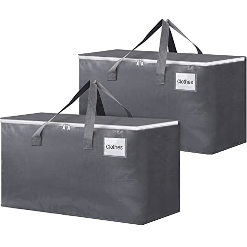 BlissTotes Large Moving Boxes and with Zippers & Handles Moving Supplies with lids, Heavy Duty Totes for Storage Bags for Space Saving, Fold Flat, Moving and Storing 93L, 2 Pack - size: 93L-2 Packs