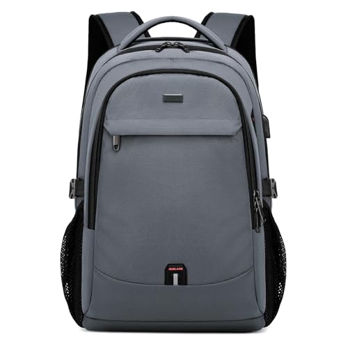 DUSLANG 17 Inch Travel Laptop Backpack Water Resistant College Backpack for Men Laptop Bag with USB Charging Port,Dark Grey - color: Dark Grey, size: 17 Inch