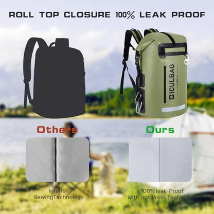 48cans Large Cooler Backpack Insulated Waterproof for Men Women Insulated Backpack Cooler Leak Proof Waterproof for 12 Hours Cooling for Camping Picnic Hiking Beach Travel Kayaking - color: Armygreen