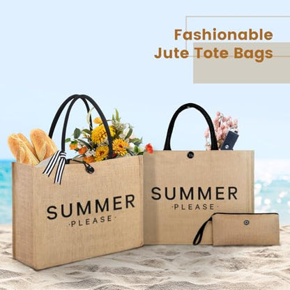 Trifabricy Beach Bag for Women, Woven Straw Beach Tote Bag Waterproof, Weaving Swim Gym Shopping Travel Bags with Button - color: Classic-summer