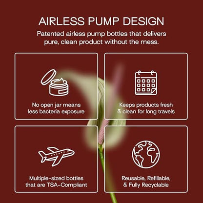RIES Airless Pump Travel Bottles Set of 3 | TSA Approved Leak Proof Toiletry Containers | 1.7 oz Refillable BPA Free Travel Size Bottles | Shampoo Conditioner | Sand - color: Sand