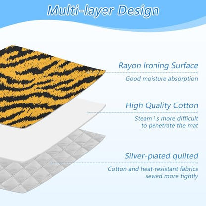 Classical Tiger Skin Print Ironing Mat for Table top Portable Ironing Pad Blanket for Washer Dryer Countertop Travel - color: Classical Tiger Skin Print