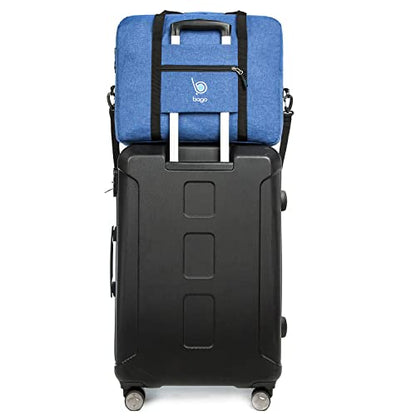 Bago Personal Item Travel Bag For Airlines - Fits As 18x14x8 inches Travel Bag Spirit & Frontier Airlines - Foldable Duffle Bag For Travel - Personal Item Bag Small Carry On Bag For Air Travel - color: SnowDepBlue