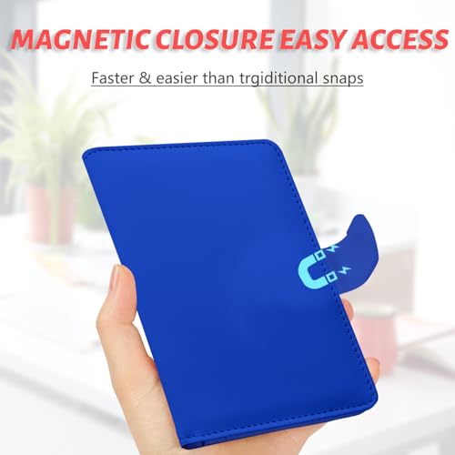 Passport Holder, Travel Wallet Cover with Pen Loop | Cute RFID Blocking Leather Case with Magnetic Closure for Travel Essentials-Blue - color: T-Blue
