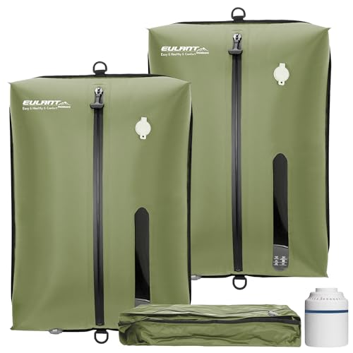 Eulant Travel Vacuum Bags with Pump,Professional IPX8 Waterproof Vacuum Compression Bag for Carry-On Suitcase & Travel Backpack,Space Saver Bags Packing Organizers（2 Pack,Green) - color: Green, size: 2 Pack