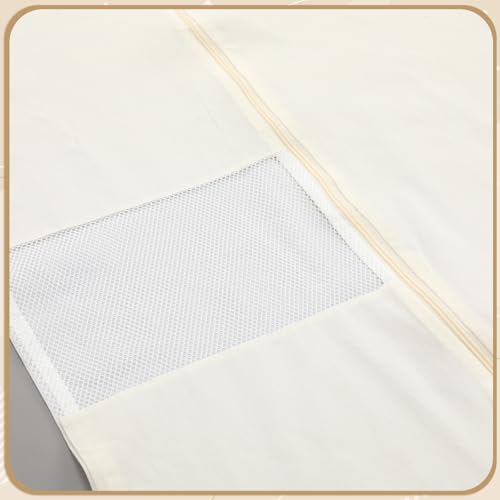 Aliceset 6 Pcs 24 x 65 inches Cotton Garment Bags for Hanging Clothes, Canvas Suit Bags for Clothes Coats Jackets Shirts Closet Storage Travel Gusseted Hanging Garment Cover - size: 65 Inches