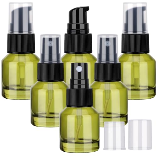 Segbeauty 6pcs 0.5oz Glass Liquid Travel Containers of 3pcs Lotion Pump Bottle Dispenser, 3pcs Empty Spray Bottle, 15ml Refillable Mini Travel Bottles for Cosmetics, Small Pump Container for Liquids - size: 0.5oz+0.5 fl oz