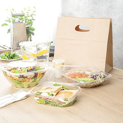 Restaurantware Thermo Tek 24 Ounce Deli Food Containers 100 Anti-Fog Hinged Lid Containers - Freezable Rectangle Clear Plastic To Go Food Containers Disposable - size: 24 oz