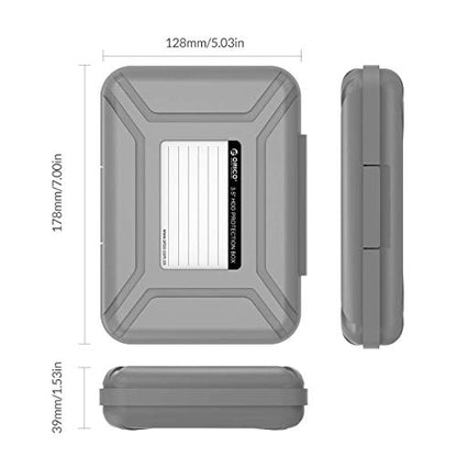 ORICO Hard Drive Case 3.5 inch HDD Storage Protective Bag Anti-Static and Shockproof External Hard Drive Suit for WD,Seagate,Toshiba-PHXGY - color: Gray