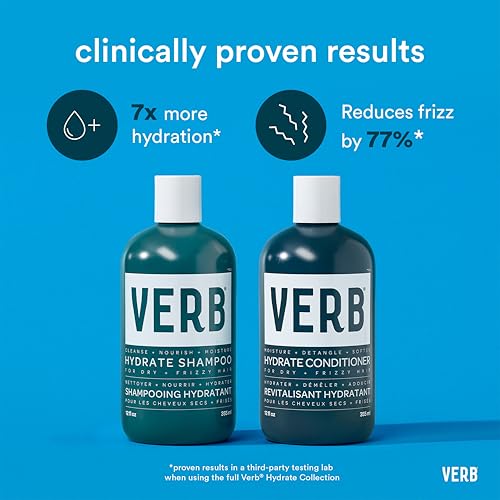 VERB Hydrate Shampoo + Conditioner Duo - Cleanses + Nourishes Dry + Frizzy Hair to Smooth + Reduce Frizz - Amber + Warm Jasmine Scent - size: 7.88 Fl Oz (Pack of 4)