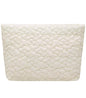 Puffy Quilted Makeup Bag, Cosmetic Bag, Travel Toiletry Organizer Pouch, Clutch for Wom (White Flower) - color: White Flower