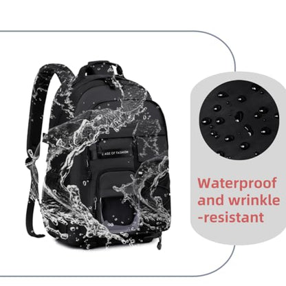 Laptop Backpack For Teen Boys Girls Durable Bookbag Middle High School Bag Women Men Waterproof Travel Daypack (BLack) - color: 1blcak