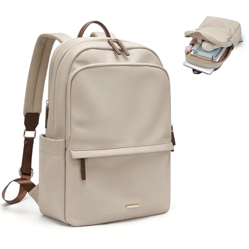 GOLF SUPAGS Women Laptop Backpack Casual Daypack for Work Travel College Backpack Purse Fits 14 Inch Notebook (Apricot) - color: Apricot-upgrade, size: 14 Inch
