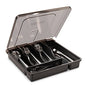 Utensil Holder for Countertop with Lid, Plastic Silverware Tray for Drawer, 5 Compartments Flatware Organizer, Black - color: Black