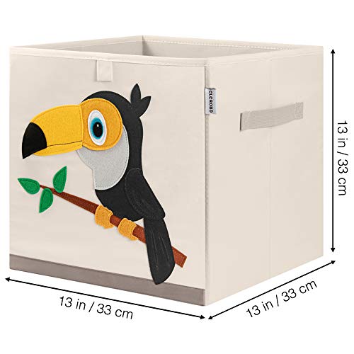 Foldable Animal Cube Storage Bins Fabric Toy Box/Chest/Organizer for Kids Nursery, 13 inch (Toucan) - color: Toucan