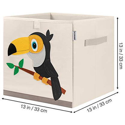 Foldable Animal Cube Storage Bins Fabric Toy Box/Chest/Organizer for Kids Nursery, 13 inch (Toucan) - color: Toucan