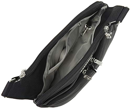 Baggallini Crossbody Travel Bag 11x8.5 Lightweight Water-resistant Nylon Handbag - color: Black Zebra