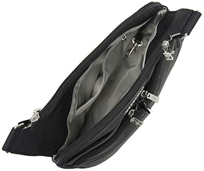 Baggallini Crossbody Travel Bag 11x8.5 Lightweight Water-resistant Nylon Handbag - color: Black Zebra