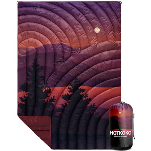 Camping Blanket,Lightweight Puffy Printed Camping Blanket Packable Outdoor Blanket for Camping,Traveling, Stadium, Hiking, Picnics - color: Night, size: 39x55"