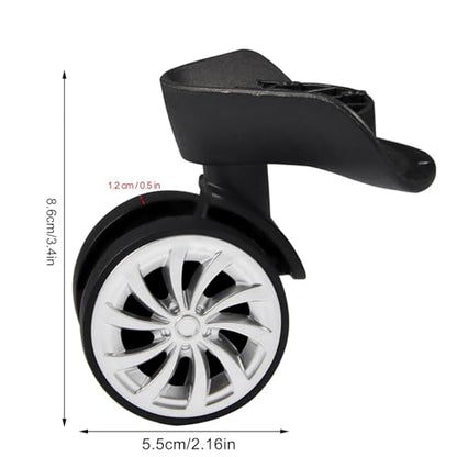 Yosoo Health Gear Luggage Suitcase Wheel Replacement, 1 Pair Spare Suitcase Wheels Dual Roller Swivel Wheel, Mute Double Row Suitcase Wheels Black Suitcase Wheels Repair Kit