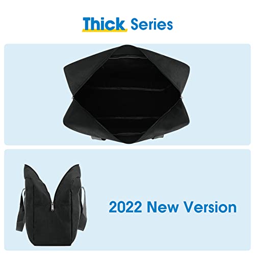 For Spirit Airlines Personal Item Bag Foldable Travel Duffel Bag Tote Carry on Luggage Duffle Overnight for Women and Men - color: 1112-Thick Series Black