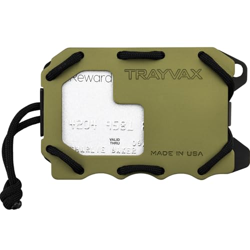Trayvax Original 2.0 Wallet, RFID Front Pocket Tactical Metal Credit Card Holder with Money Clip, Slim Minimalist Wallet for Men and Women, OD Green - color: OD Green