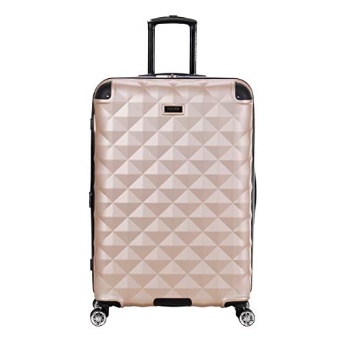 Kenneth Cole REACTION Diamond Tower Collection Lightweight Hardside Expandable 8-Wheel Spinner Travel Luggage, Rose Gold, 28-Inch Checked - color: Rose Champagne, size: 28-Inch Checked